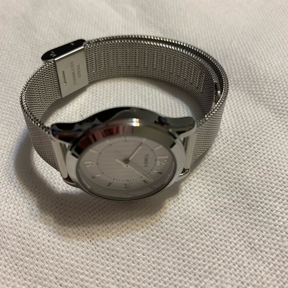 Timex Montre Habillée pour Femme, Face Ton Argen - Picture 11 of 12